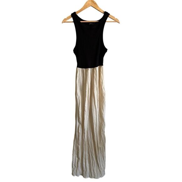 Zara Black Cream Maxi Dress Combination Medium - Picture 2 of 8